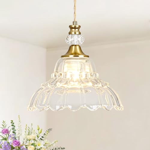 1 Piece Vintage Chandelier in Brushed Gold Finish with Flower (1-Light / Gold)