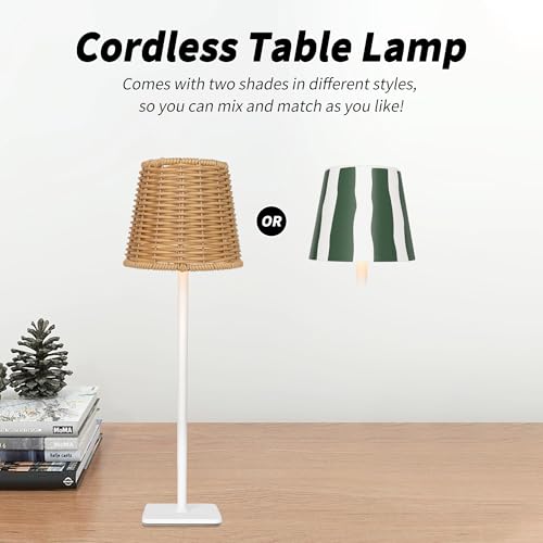 Outdoor Waterproof Cordless Wireless Rechargeable Portable Top Touch Battery Operated Powered LED Table Lamp Desk Lamp Lights for Restaurant Kitchen Patio Dinner Dining