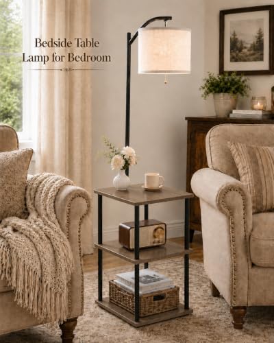 Floor Lamp with Table (Vintage Grey)