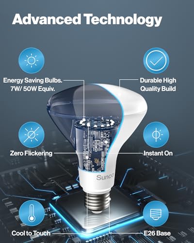 Sunco 10 Pack BR20 LED Bulb Flood Light E26 (10 Count)