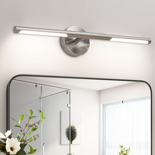 Brushed Nickel Bathroom Light Fixtures Over Mirror 24 Inch