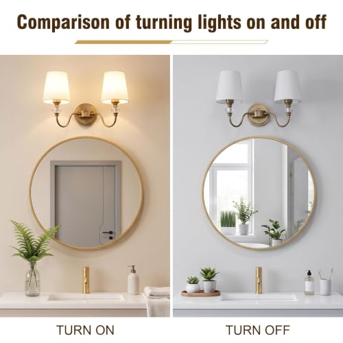 2 Light Vintage Bathroom Vanity Light Fixtures Over Mirror
