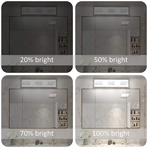 Dimmable LED Vanity Light Modern 3 Light Acrylic Stainless Steel for Bathroom Vanity Lighting Fixtures