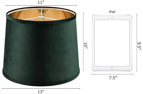 Medium Green Velvet Lamp Shade for Table Lamps