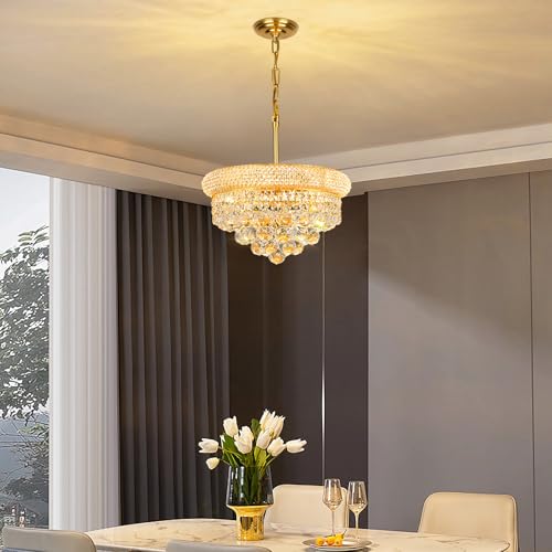 Gold Crystal Chandeliers for Dining Room