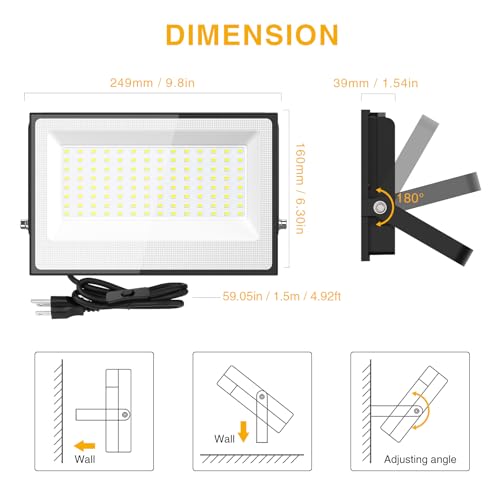 150W LED Flood Light Outdoor (2 Count)