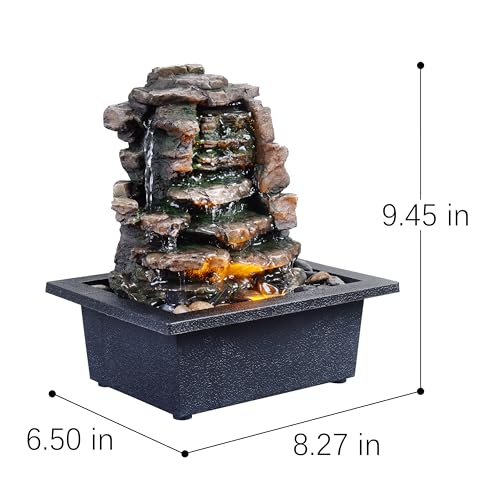 Meditation Waterfall Fountain with LED Lights