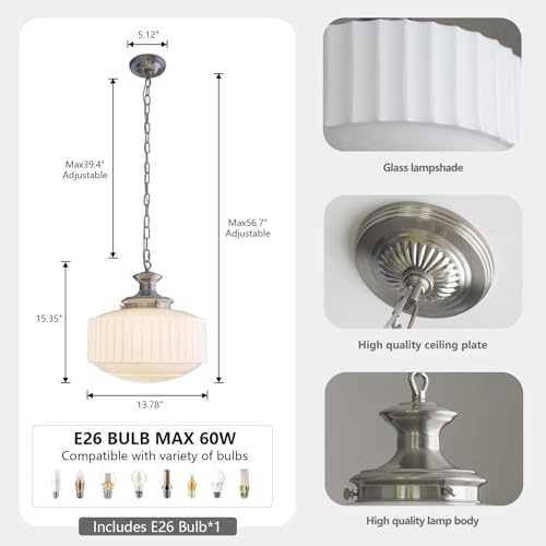 Vintage Milk Glass Pendant Lights