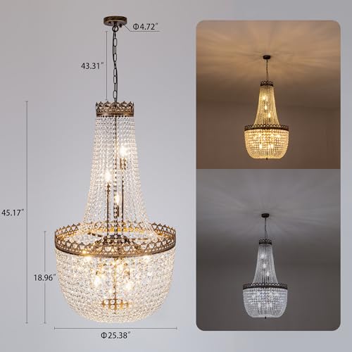 French Empire Chandelier Farmhouse Antique Crystal Chandelier Light