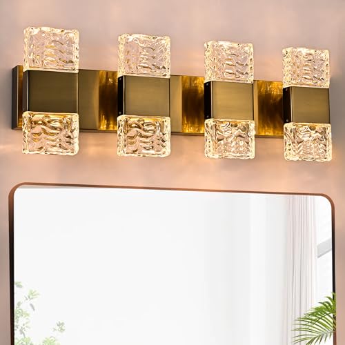 4 Lights Bathroom Vanity Light Fixtures 3000K Warm Lighting