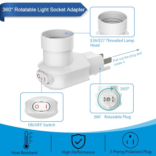 4 Pack Plug in Light Socket