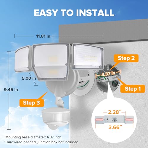 84W 9500LM LED Flood Lights Motion Sensor Outdoor Lights (4 Count)