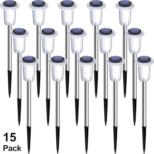 Solar Garden Lights Outdoor Waterproof Warm White LED 15 Pack (15 Count)