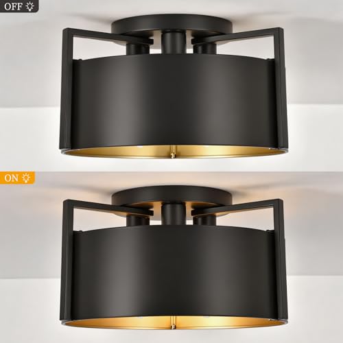 Black Semi Flush Mount Ceiling Light
