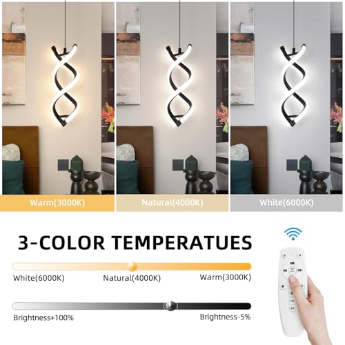 Spiral Led Pendant Light Fixtures