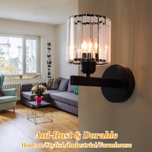 Black Wall Sconces Set of 2