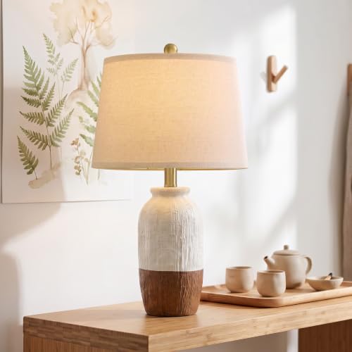 22.5" White Ceramic Table Lamps for Bedroom