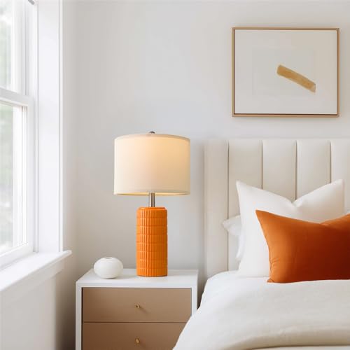 23" Orange Table Lamps Decor for Living Room Set of 2 (2 Count)