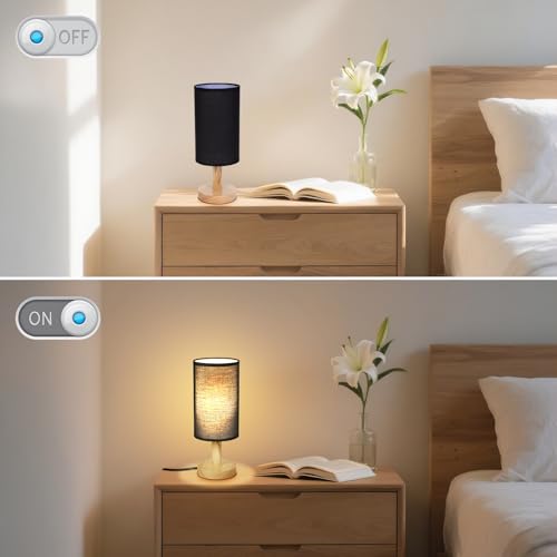 Black Small Bedside Table Lamp for Bedroom