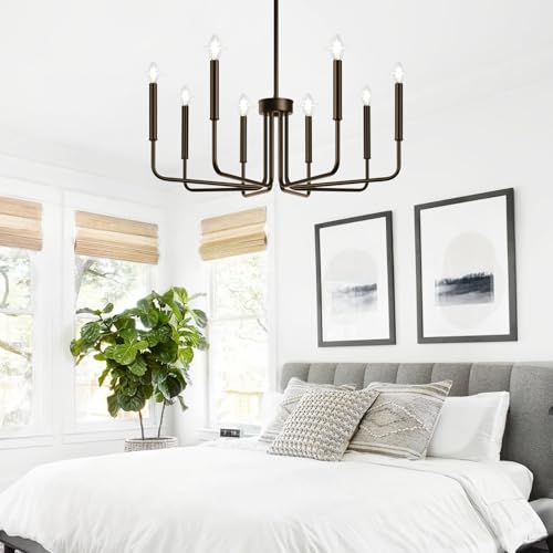 8 Light Farmhouse Chandelier for Dining Room Lighting Fixtures Hanging