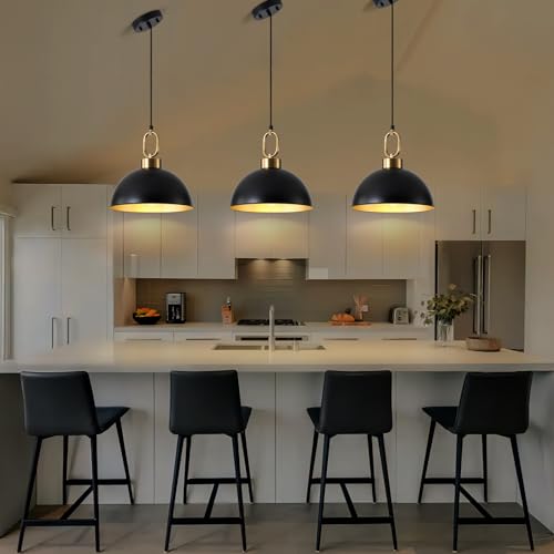 12.2In Black and Gold Pendant Lights Kitchen Island