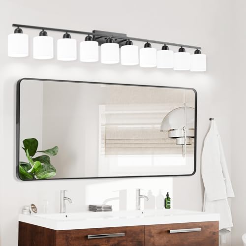 10 Light Black Vanity Lights for Giant Mirror
