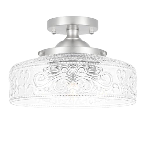 Brushed Nickel Semi Flush Mount Ceiling Light