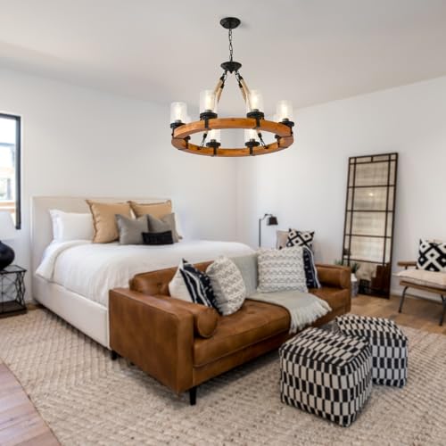 32 Inch Wagon Wheel Light Fixture 8