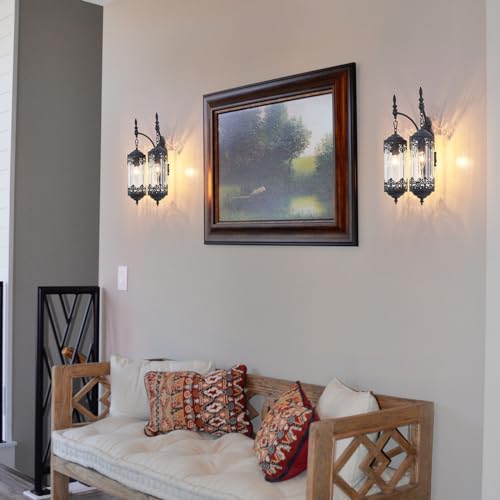 Antique Gothic Glass Wall Sconce for Bedroom