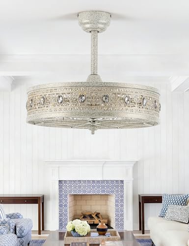 Crystal Chandelier Ceiling Fan with Light