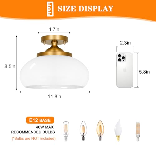 Mid Century Gold Ceiling Light with Hand