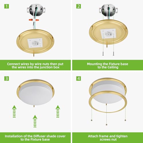16 inch Dimmable LED Flush Mount Ceiling Light Fixture