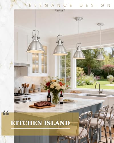 2 Pack 8" Brushed Nickel Pendant Light Kitchen Island