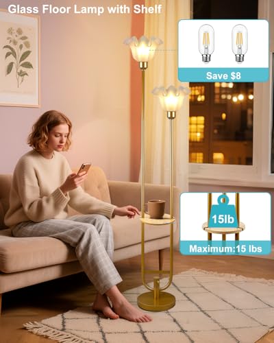 Flower Floor Lamps with Table (3 Count)
