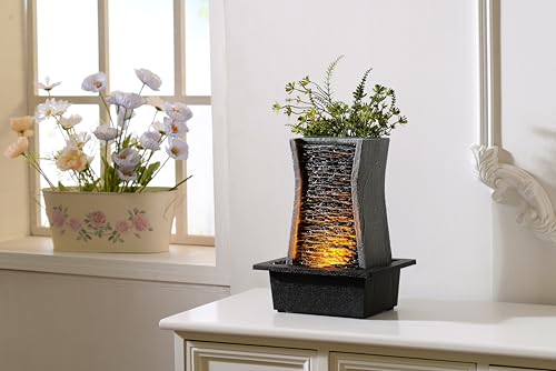 Tabletop Water Fountain with LED Lights
