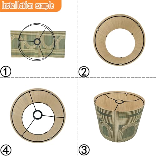 Modern lamp Shade Bamboo Material Art Deco 11.8 * 9.05Inch