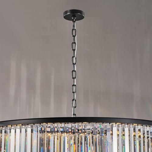 36 Inch Gold Crystal Tube Spiral Chandelier