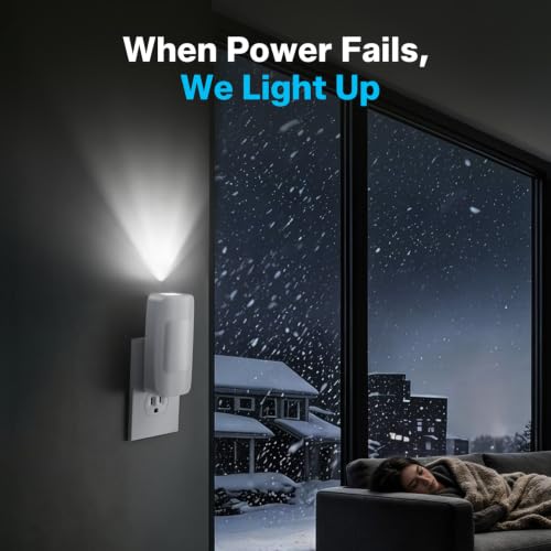 3 Pcs LED Emergency Lights for Home Power Failure Night Light Dusk to Dawn (3 Count)