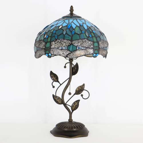 Tiffany Lamp Stained Glass Table Bedside Reading Light W12H19 inch
