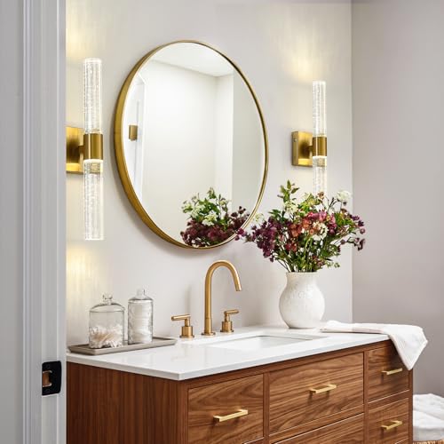 Gold Wall Sconces Set of Two Battery Operated