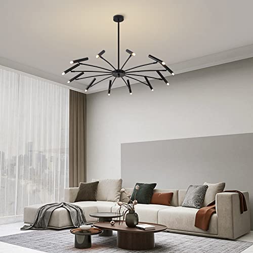 Lighting Modern Black Sputnik Chandelier Mid Century Vintage 12