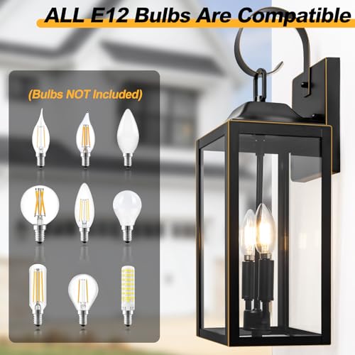 19" Large Outdoor Wall Lights Modern Front Porch Lantern Wall Mount 2