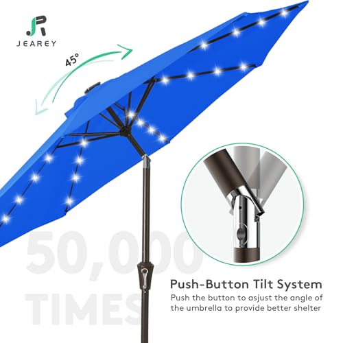 9FT Outdoor Patio Umbrella with Solar Lights