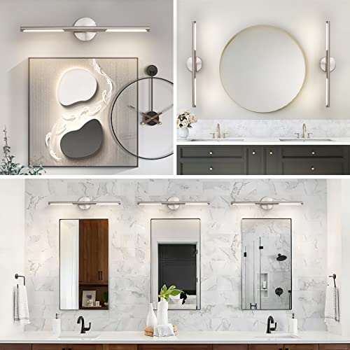 Brushed Nickel Bathroom Light Fixtures Over Mirror 24 Inch