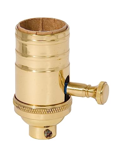 Edison Size Full Dimmer Socket in Polished and Lacquered