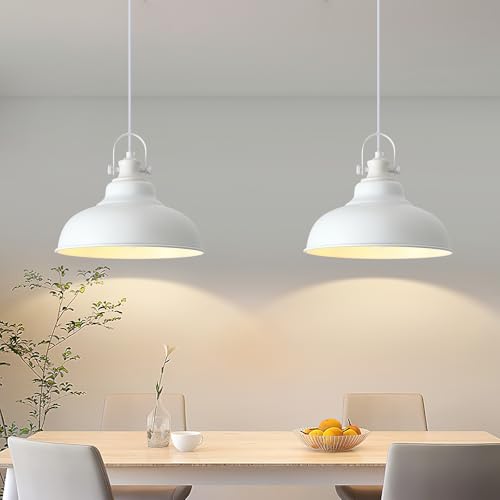 White Pendant Lights Kitchen Island 3 Pack