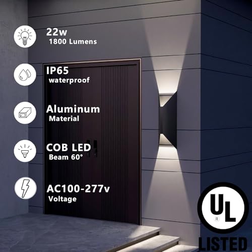 14" LED Outdoor Wall Sconce (2 Count)