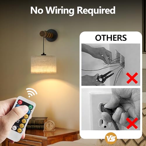 Battery Operated Wall Sconce with Remote (2 Count)