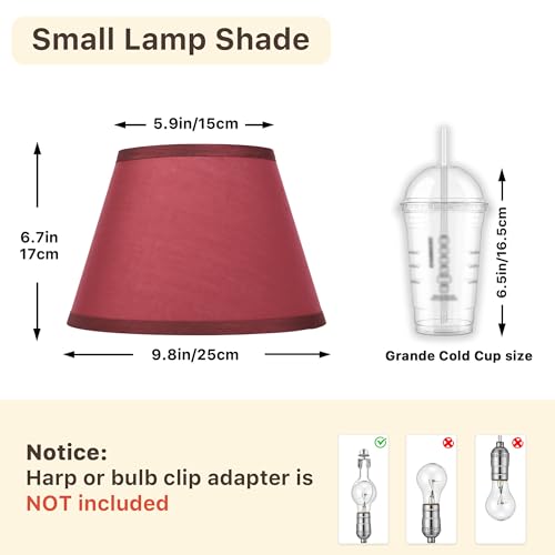 Small Burgundy Lamp Shades Set of 2 (2 Count)