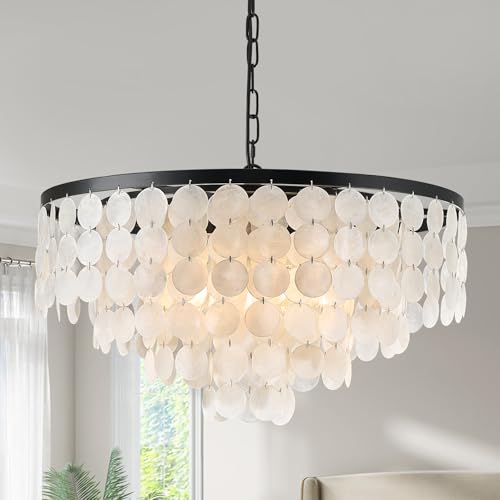 24" Coastal Capiz Shell Chandelier